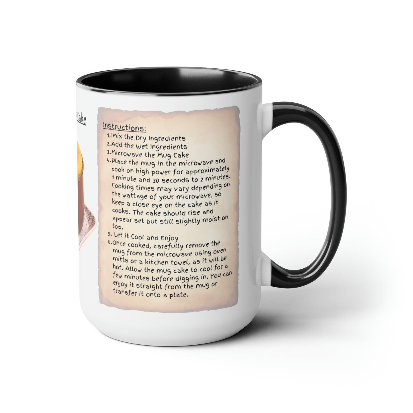 Make it in a Mug - Mug Cake Recipe - Two-Tone Coffee Mugs, 15oz