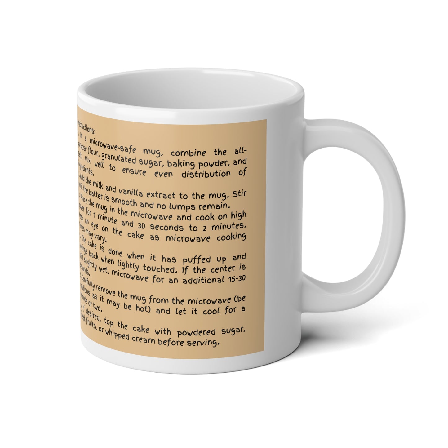 In A Mug - Angle Food Cake Recipe Jumbo Mug, 20oz