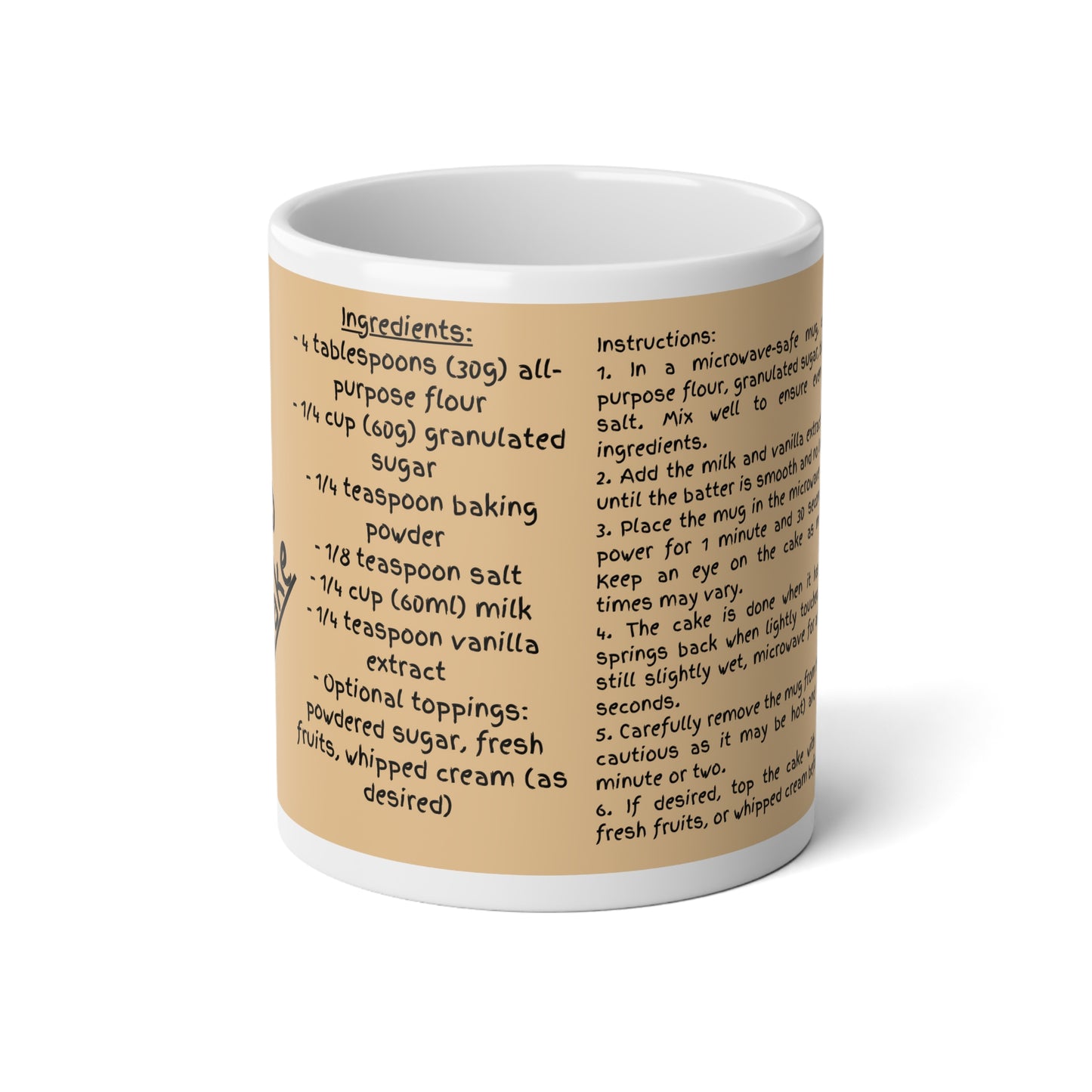 In A Mug - Angle Food Cake Recipe Jumbo Mug, 20oz