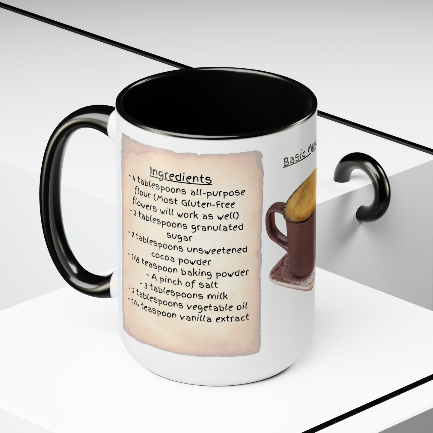 Make it in a Mug - Mug Cake Recipe - Two-Tone Coffee Mugs, 15oz