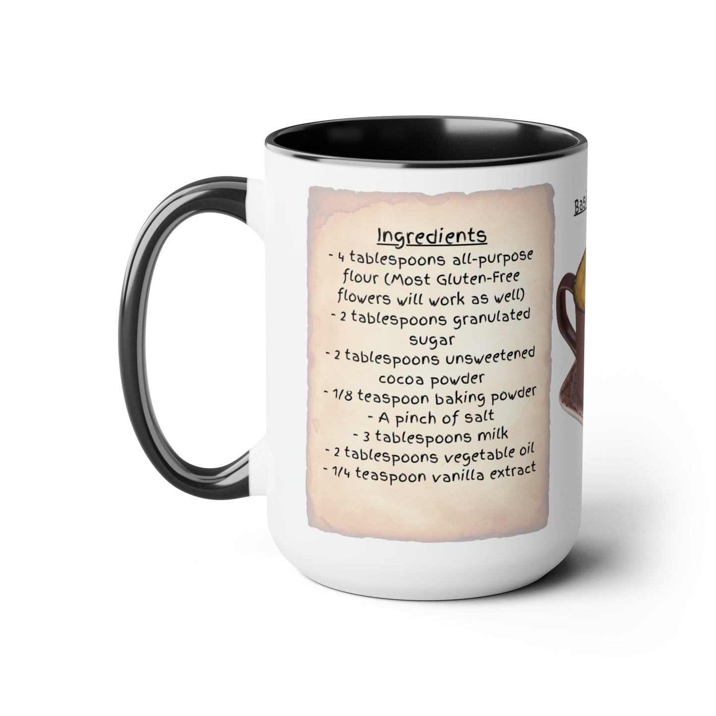 Make it in a Mug - Mug Cake Recipe - Two-Tone Coffee Mugs, 15oz