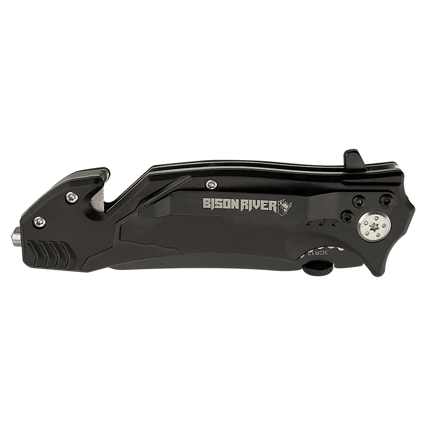 Bison River 4 1/2" Black Rescue Knife - Your Essential Emergency Tool