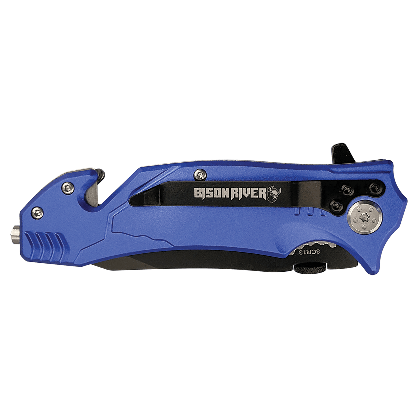 Bison River 4 1/2" Blue Rescue Knife - Your Essential Emergency Tool