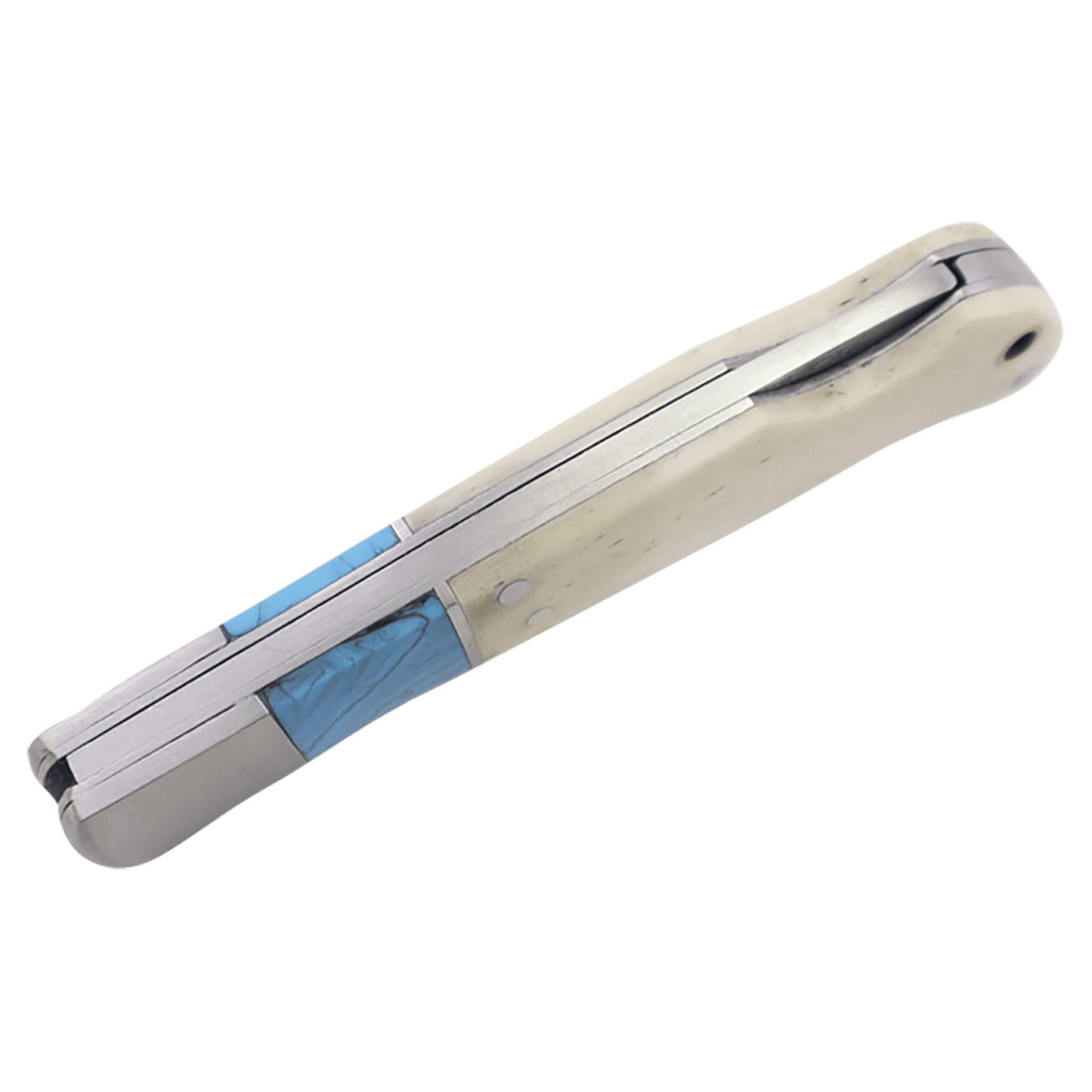 Bison River 3 1/2" Blue/Bone Folding Knife