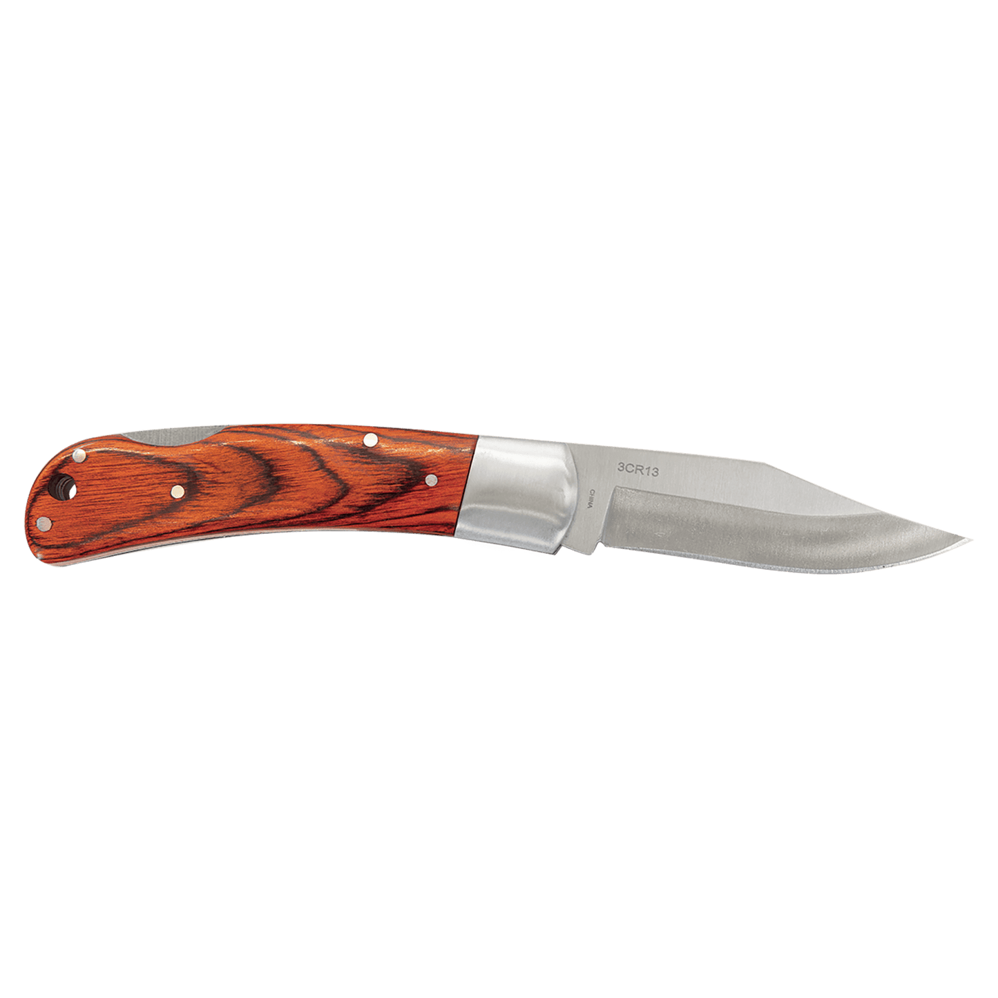 Bison River 4" Wood Folding Knife with Leather Sheath
