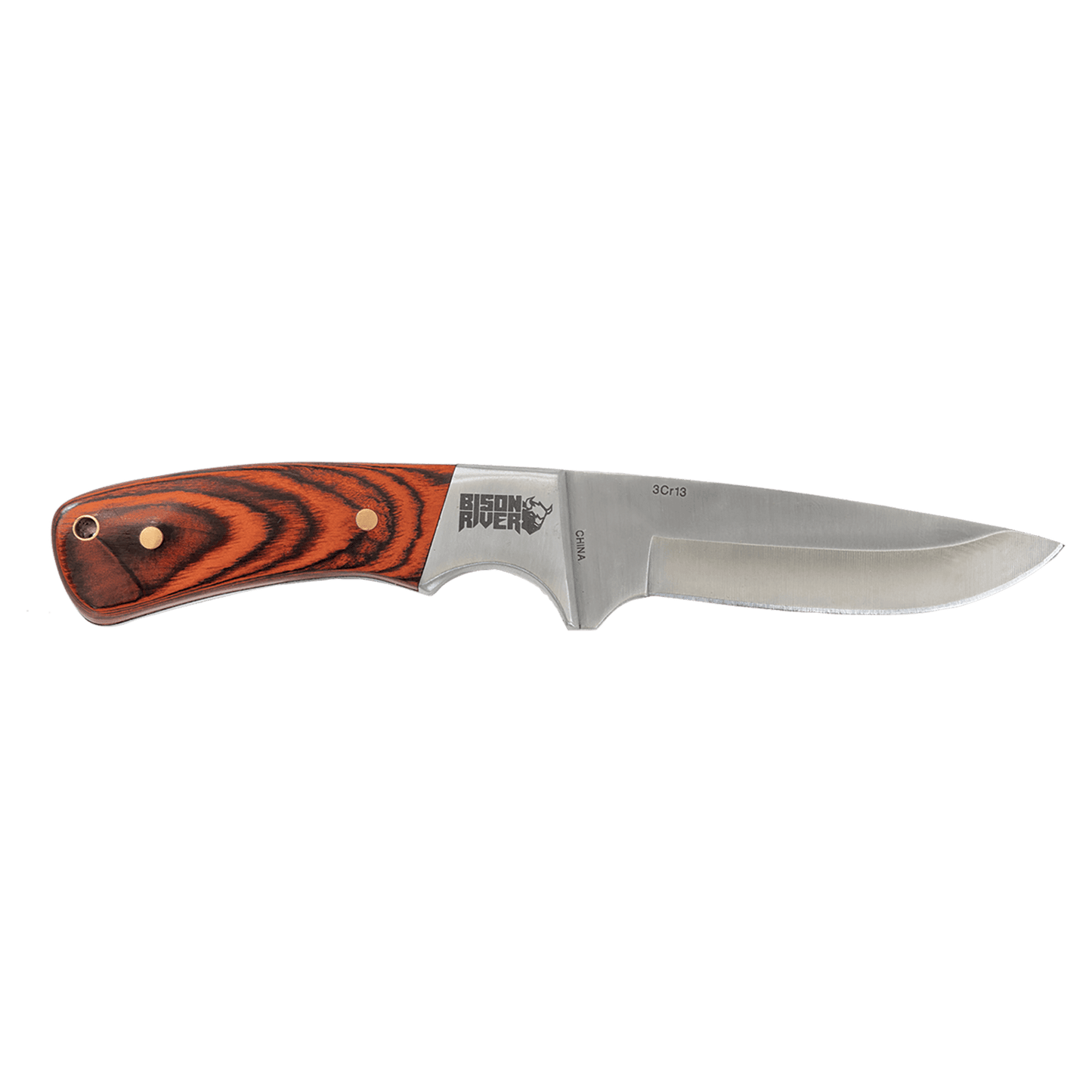 Bison River 7 3/4" Fixed Blade Wood Knife with Leather Sheath