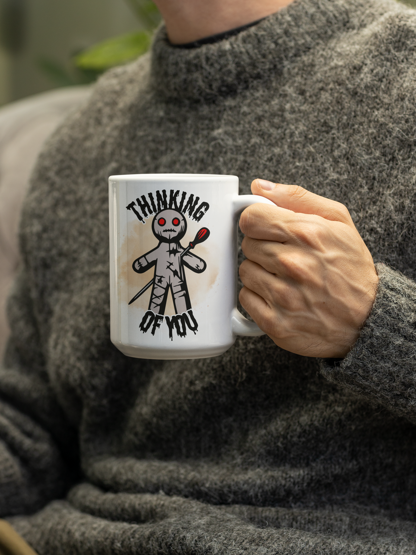 "Thinking of You" = Voodoo Doll 15 oz Mug
