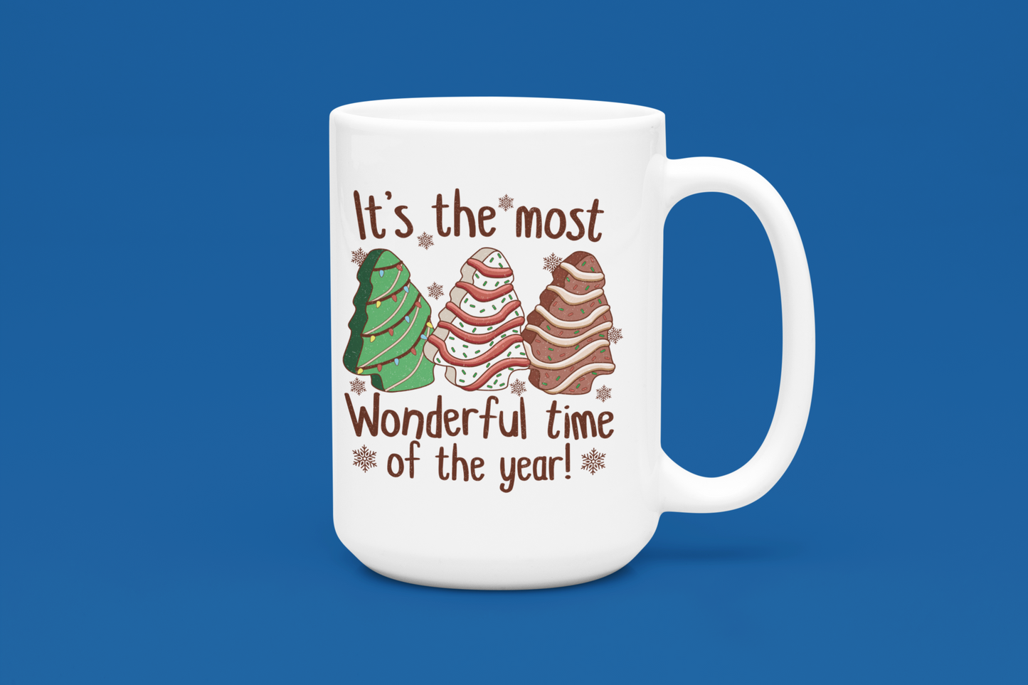 It's the Most Wonderful Time of the Year Christmas Cake 15 oz Mug