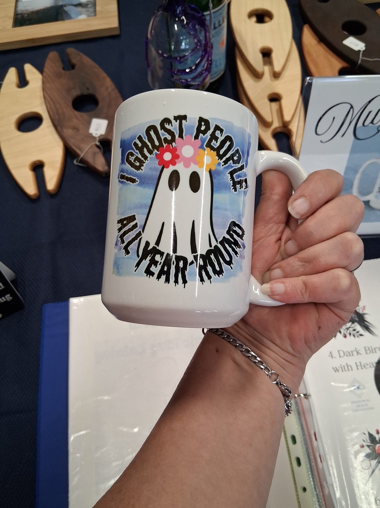 I Ghost People All Year Round Coffee Mug – Funny Halloween Mug, Ghost Gift for Introverts - 15oz mug