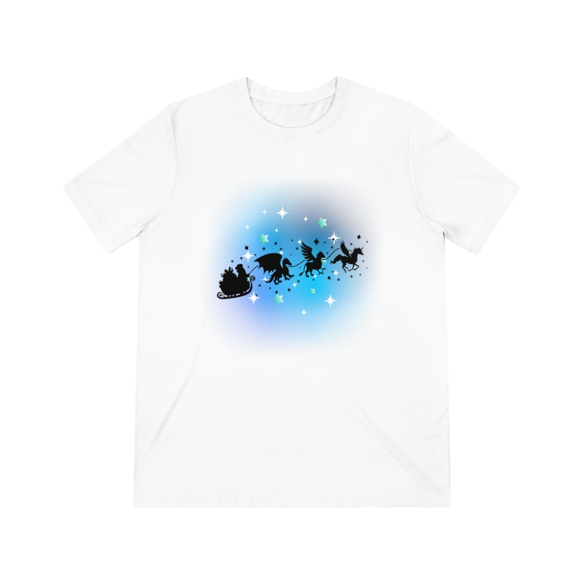 Mythical Santa Flying Unisex Triblend Tee