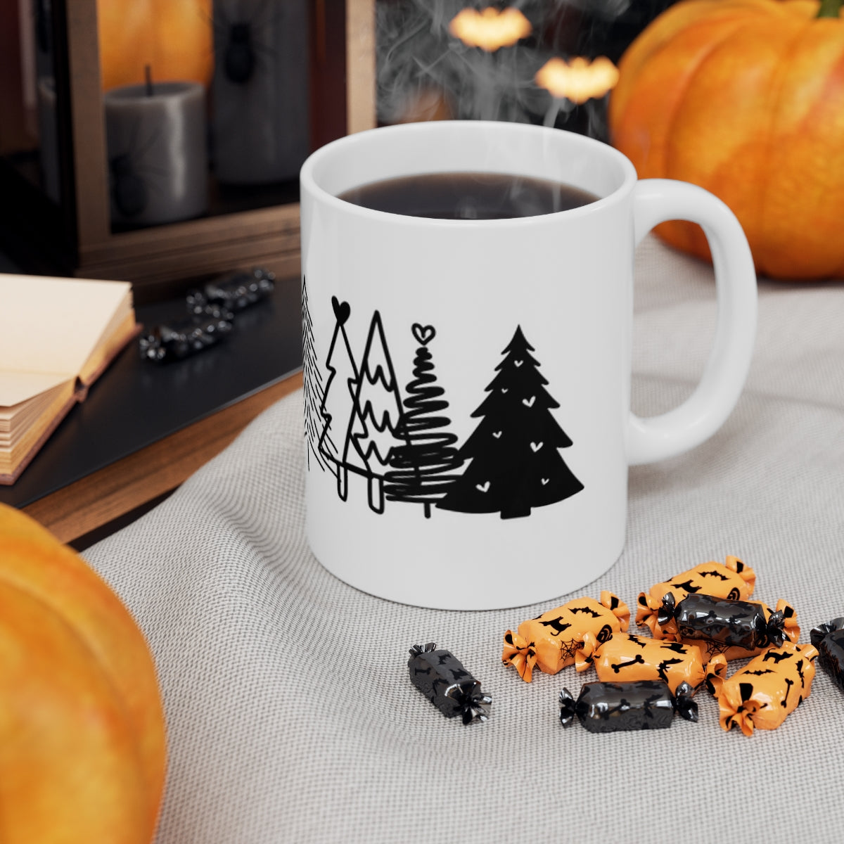 Many Christmas Trees Wrap Around - POD -Ceramic Mug 11oz