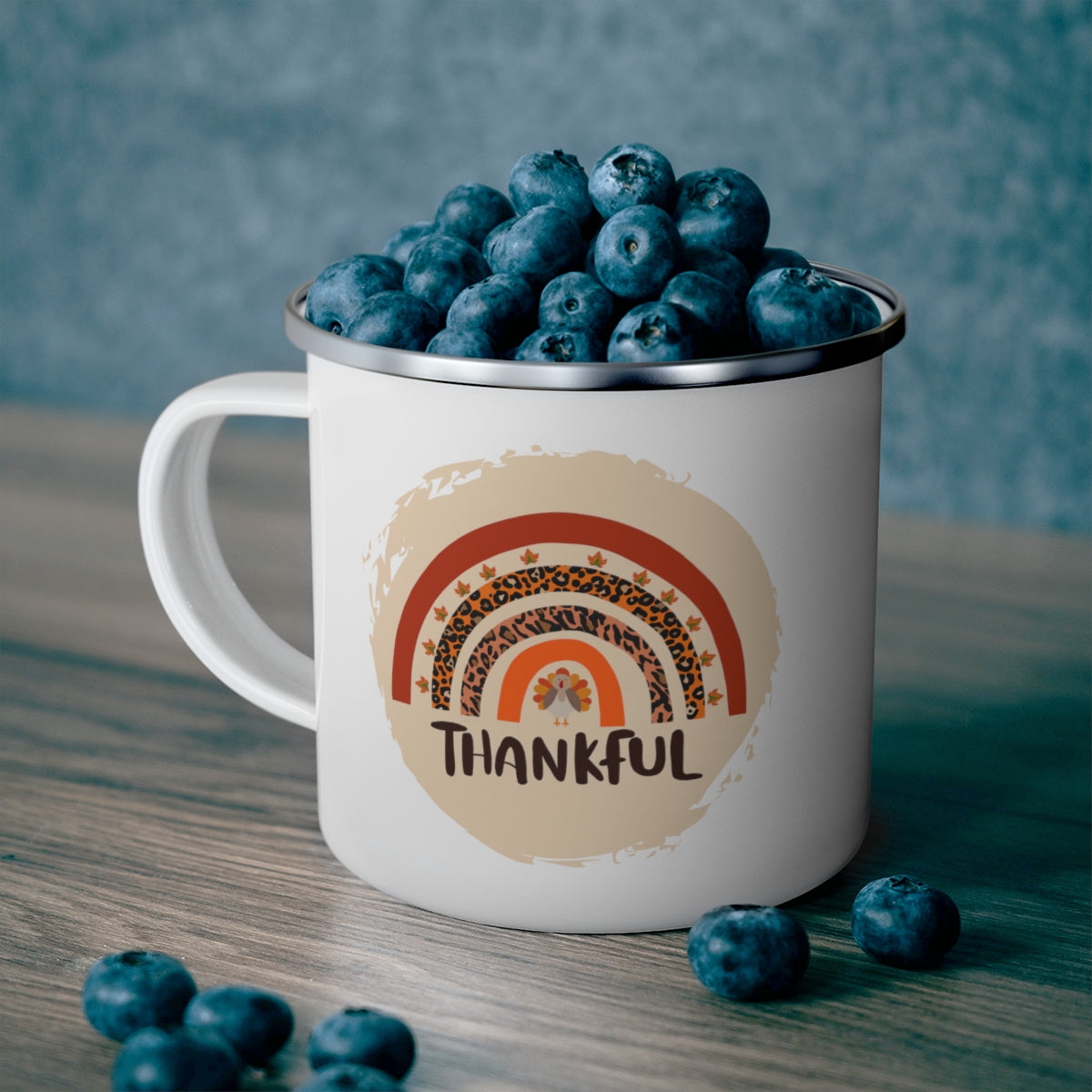 Thankful - POD - Enamel Camping Mug - 10.03.2022 Mugshot Monday