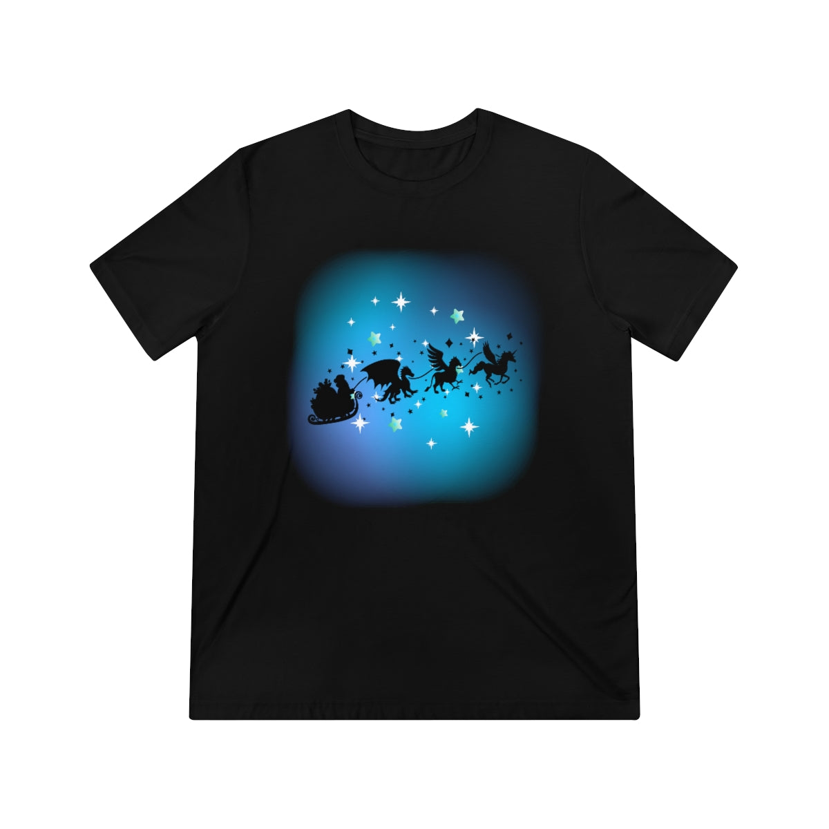 Mythical Santa Flying Unisex Triblend Tee