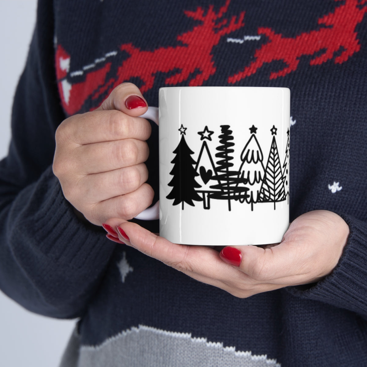 Many Christmas Trees Wrap Around - POD -Ceramic Mug 11oz