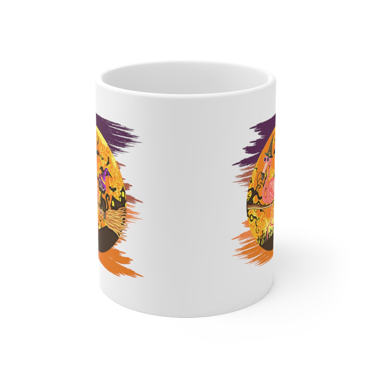 Flying Flamingo and Black Cat - POD - Ceramic Mug 11oz
