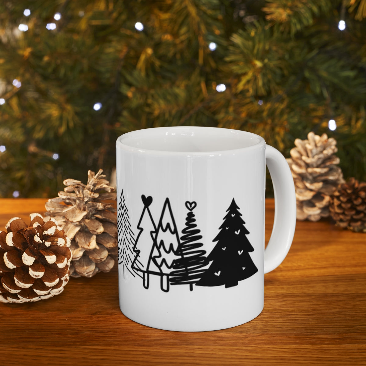 Many Christmas Trees Wrap Around - POD -Ceramic Mug 11oz