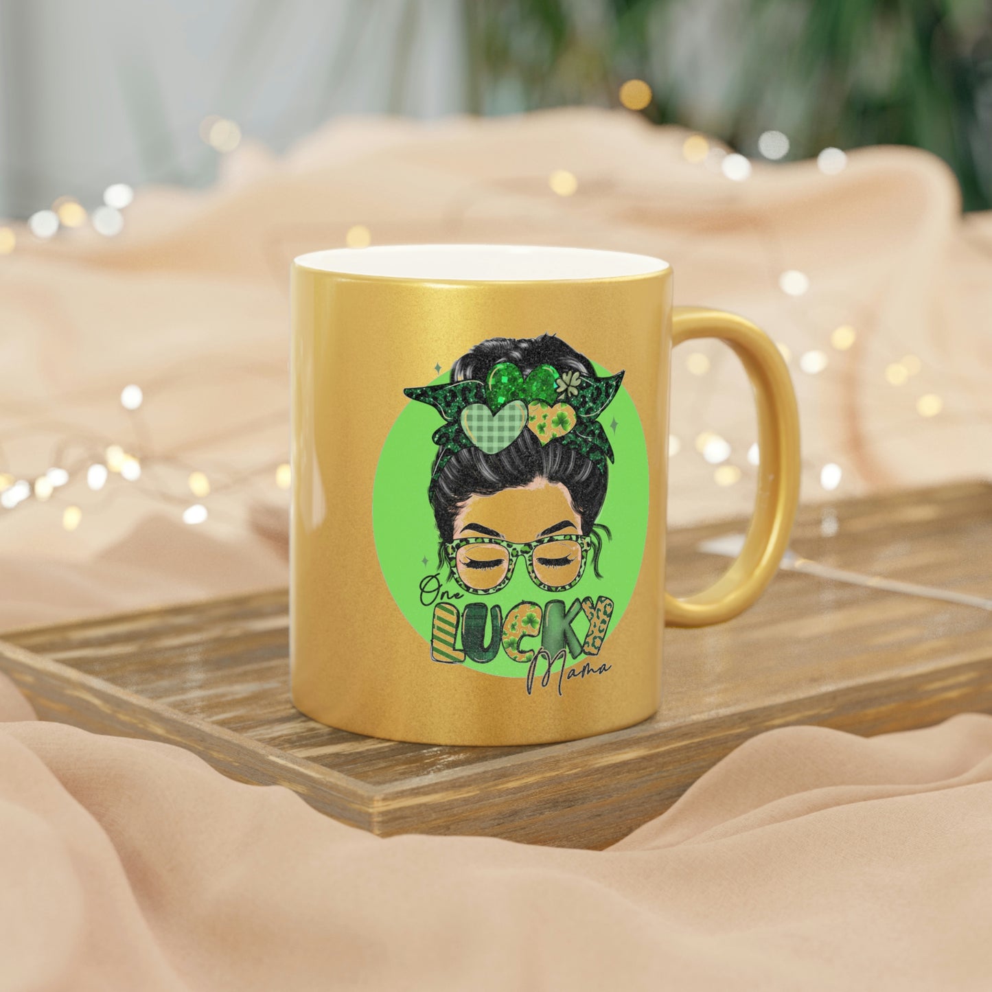 One Lucky Mama - Metallic Mug (Silver or Gold)