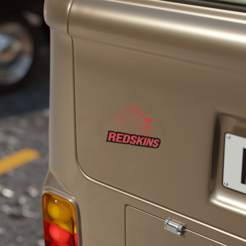 Vintage Style Loudon Redskins - POD - Transparent Outdoor Stickers, Round, 1pcs