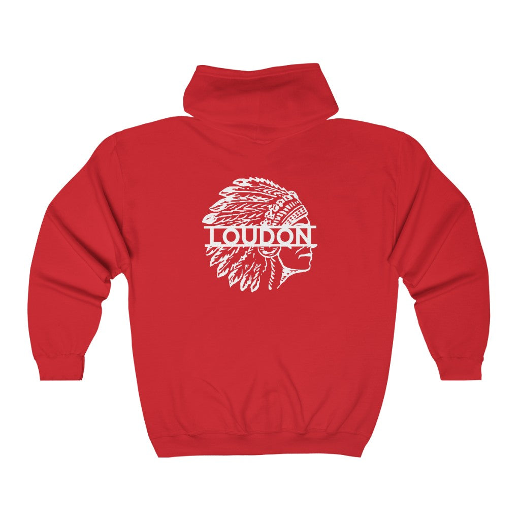 Loudon Redskins - POD - Unisex Full Zip Hooded Sweatshirt