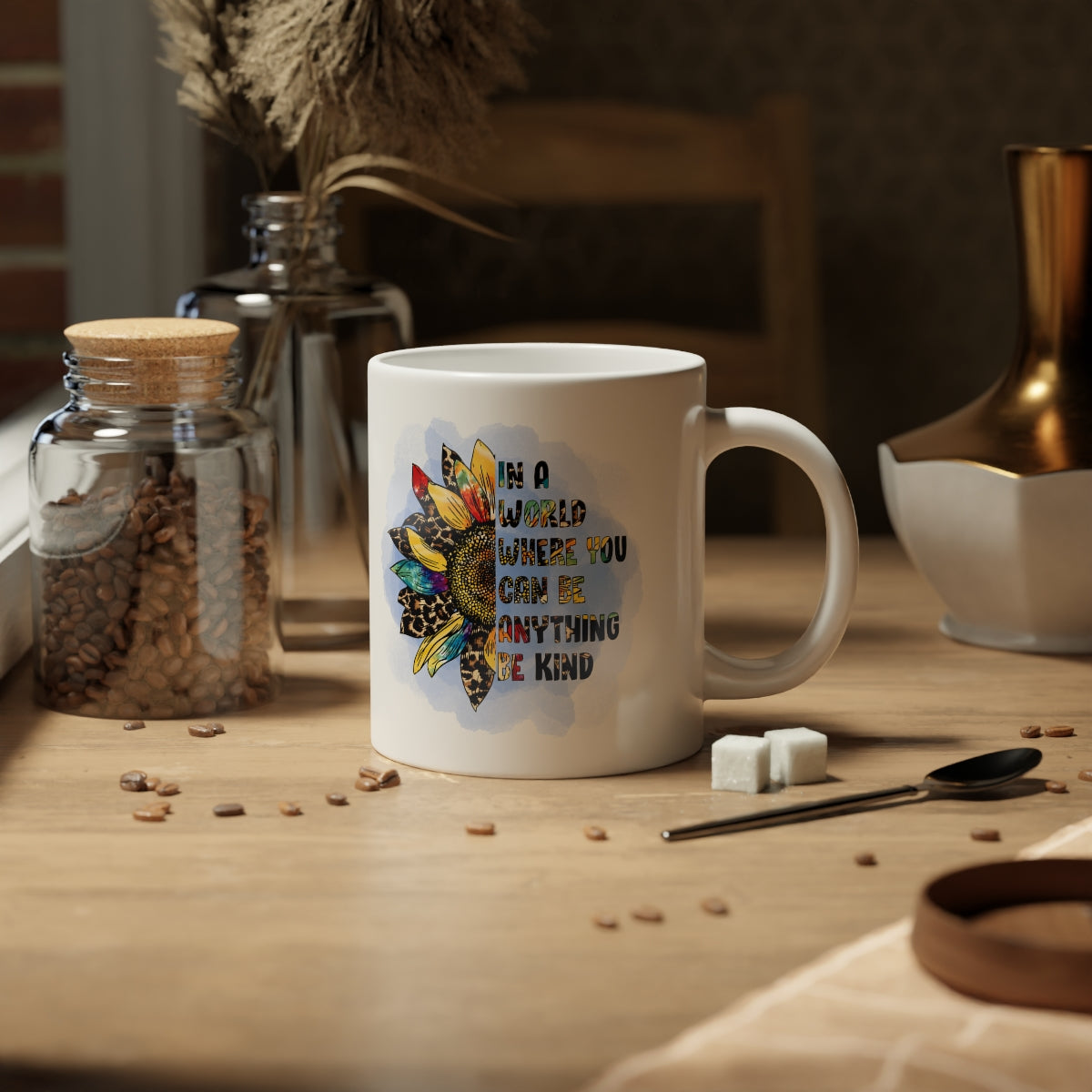 Jumbo "In a World Where You Can Be Anything, Be Kind" Mug, 20oz, POD