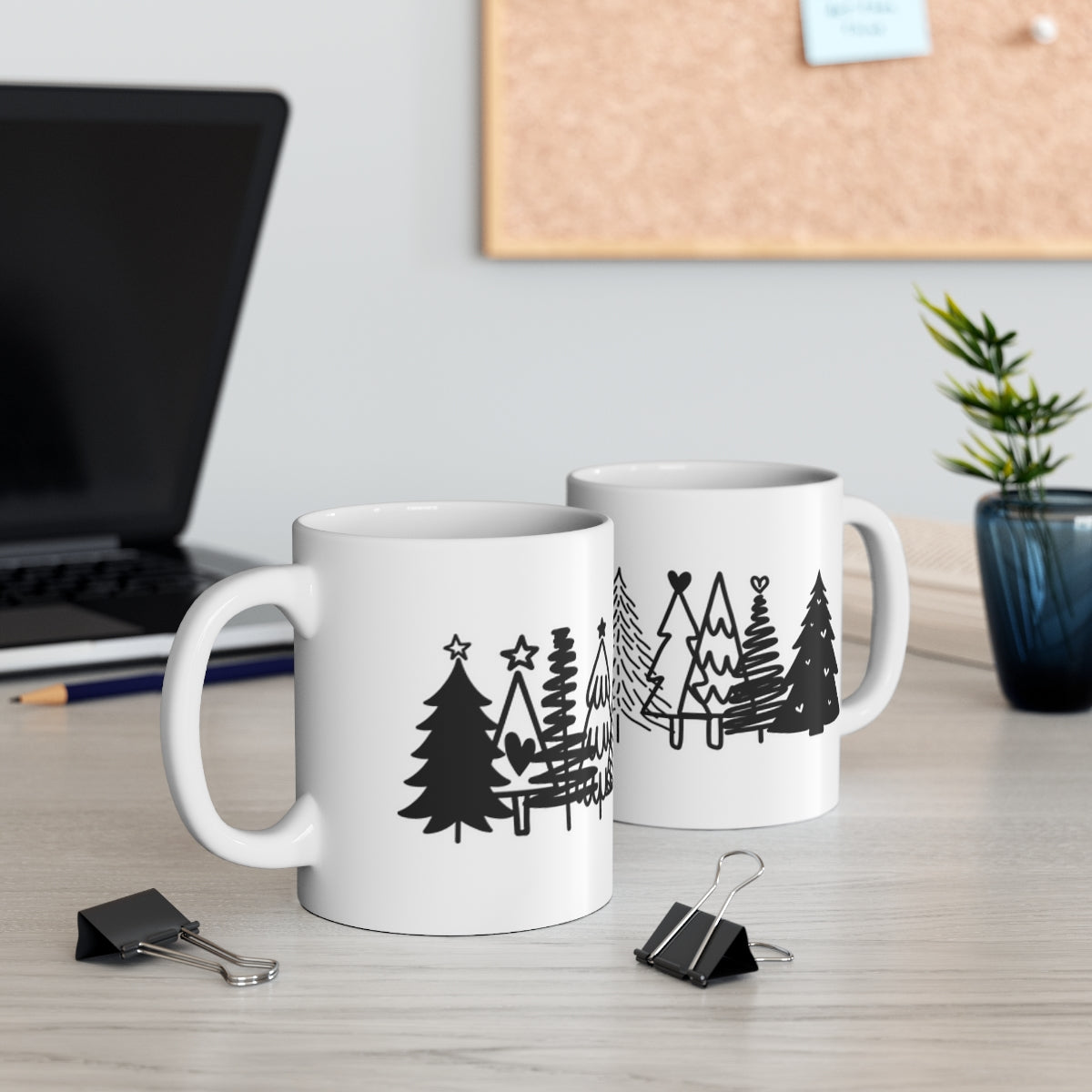 Many Christmas Trees Wrap Around - POD -Ceramic Mug 11oz