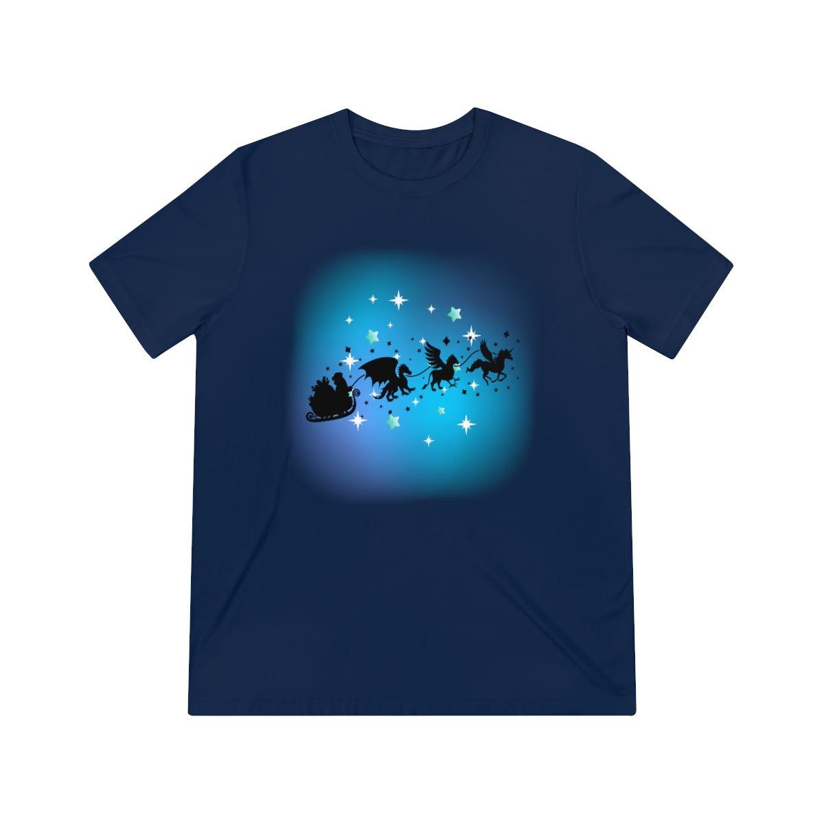 Mythical Santa Flying Unisex Triblend Tee