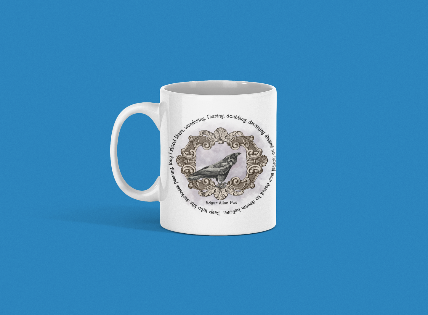 Edgar Allan Poe Raven Mug – 11oz Ceramic Coffee Cup