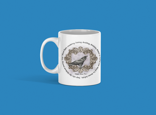 Edgar Allan Poe Raven Mug – 11oz Ceramic Coffee Cup
