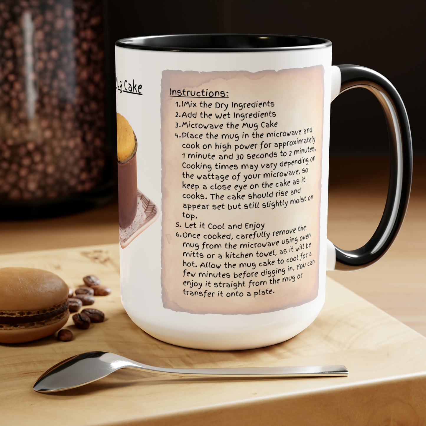 Make it in a Mug - Mug Cake Recipe - Two-Tone Coffee Mugs, 15oz