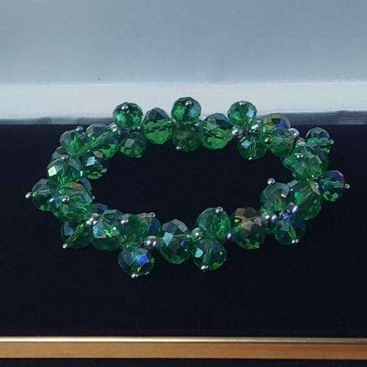 Vintage Green Glass Bracelet