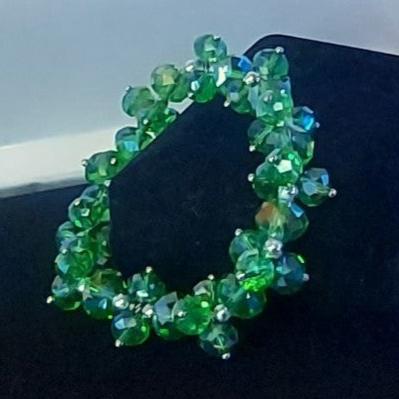 Vintage Green Glass Bracelet