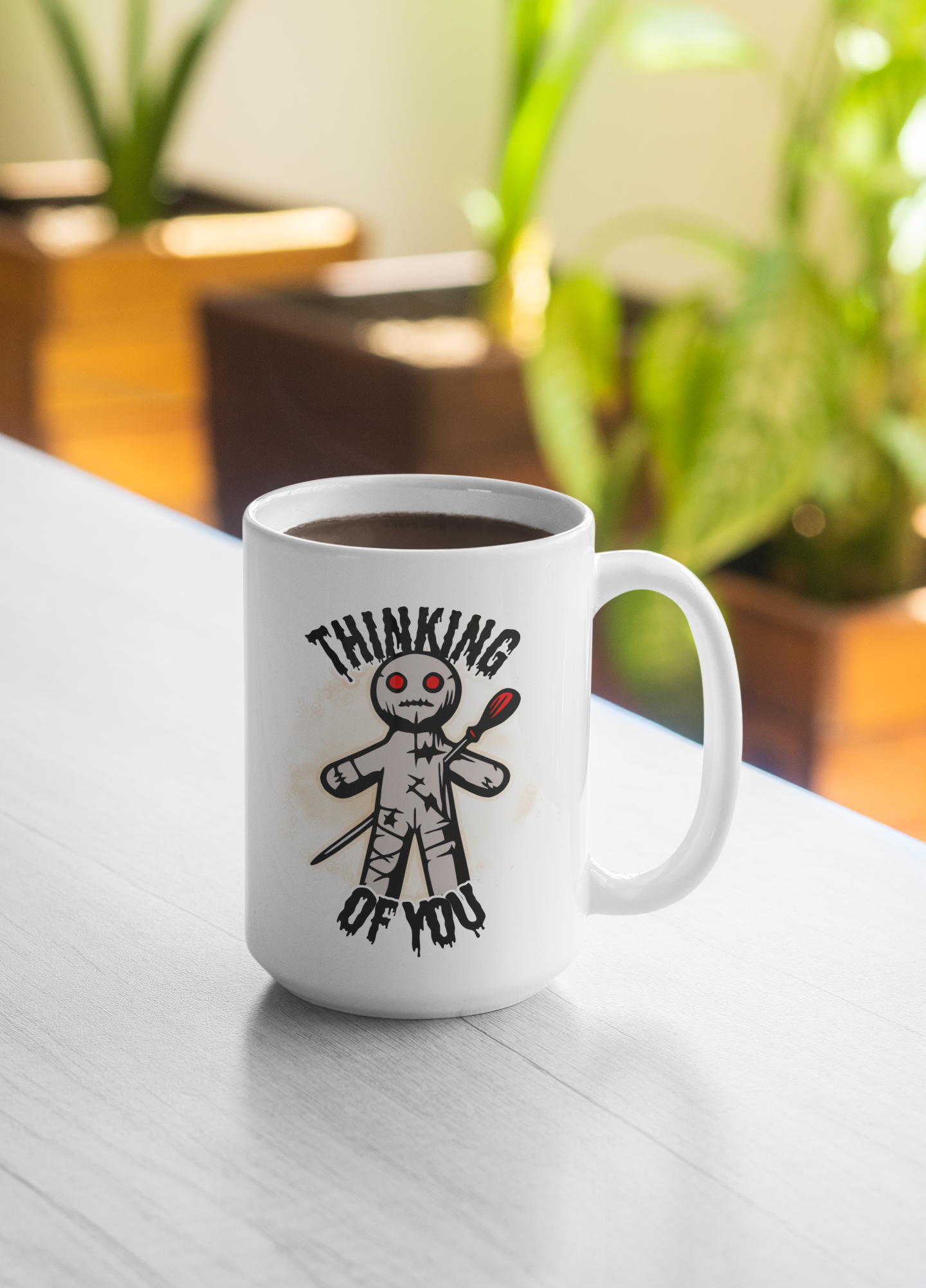 "Thinking of You"  = Voodoo Doll 15 oz Mug