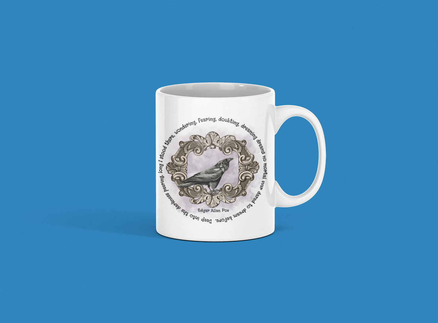 Edgar Allan Poe Raven Mug – 11oz Ceramic Coffee Cup