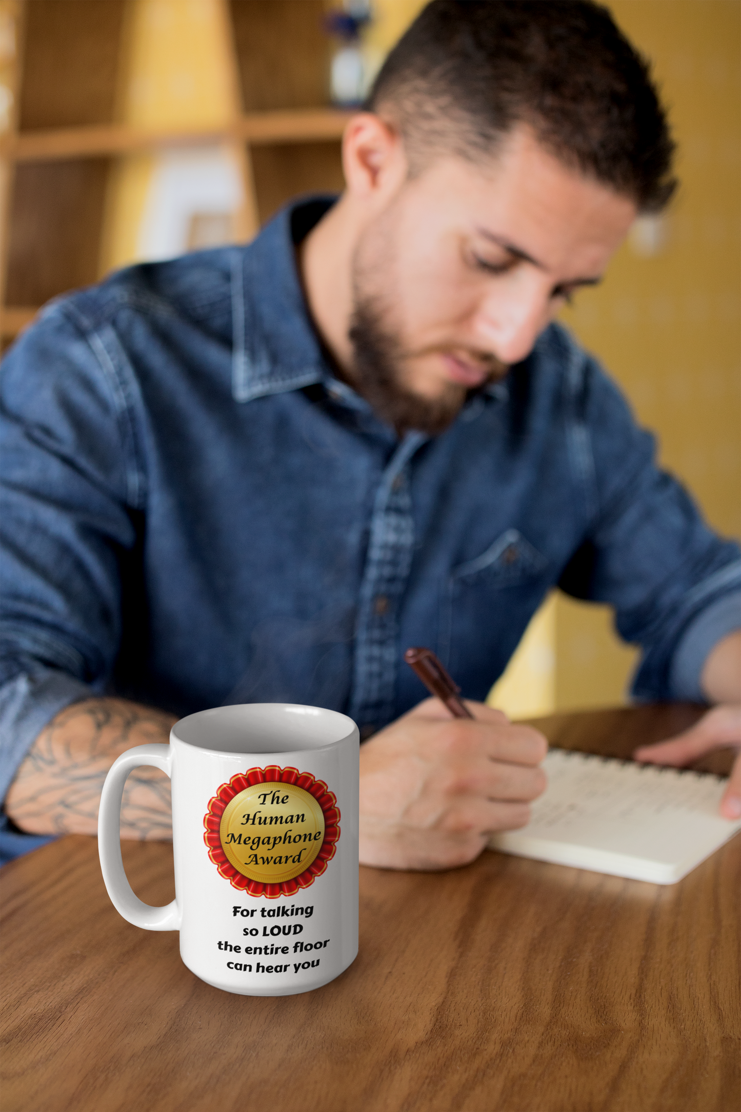 The Human Megaphone Award Mug – Funny Office Gift for Loud Talkers 🏆