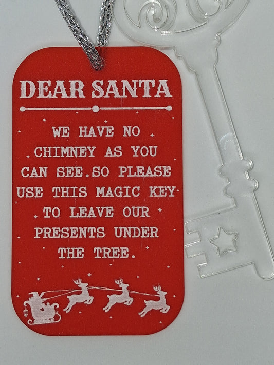 “Dear Santa” Santa Key and Tag – For Fireplace-Free Families