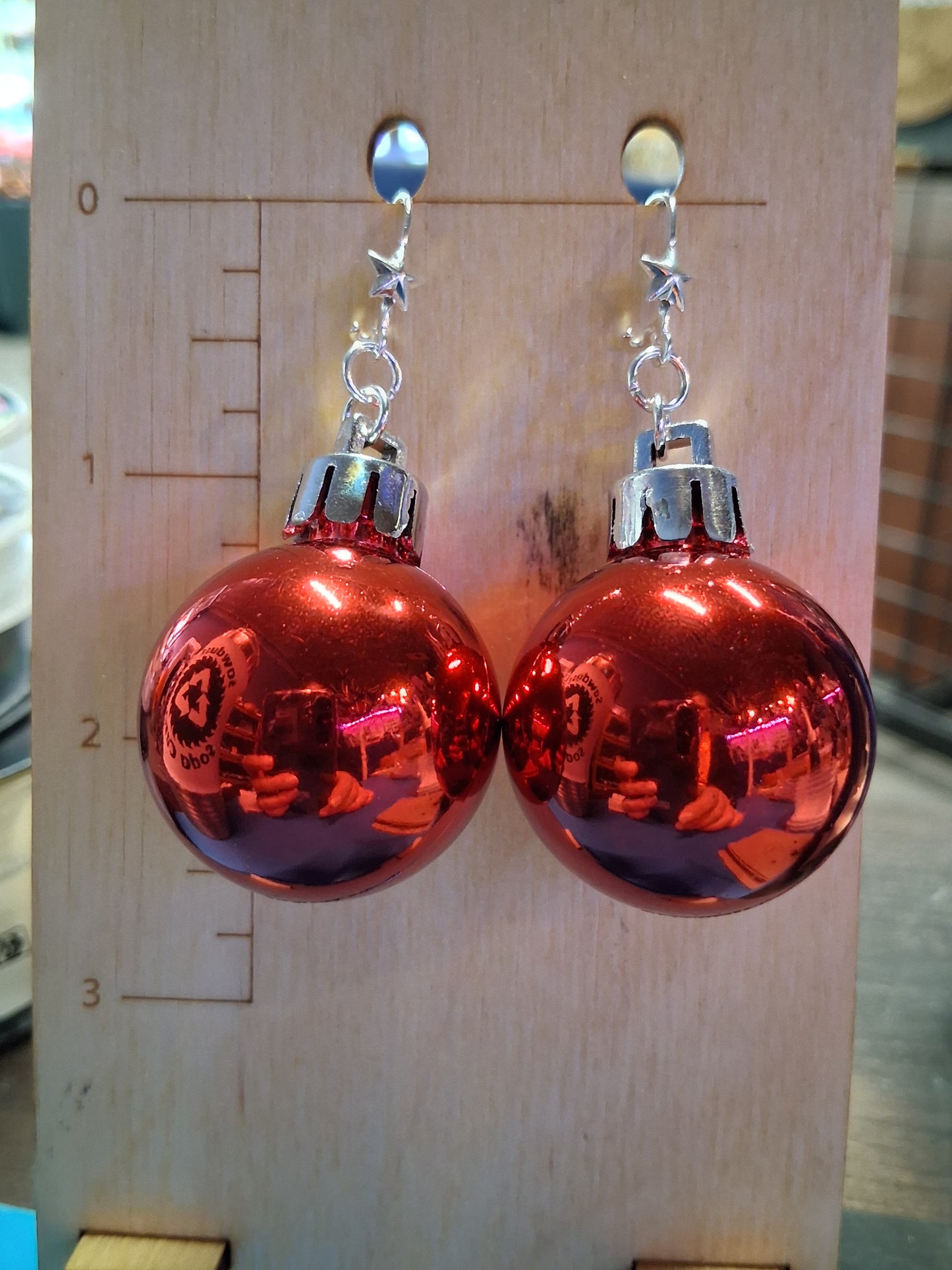 Red Ornament Earrings