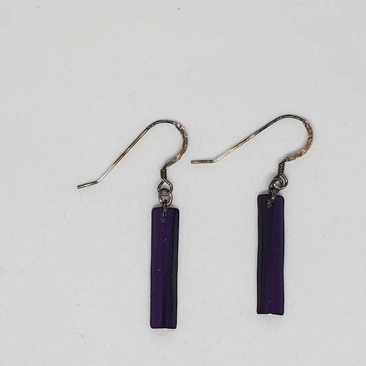 Purple Bars Upcycled Earrings