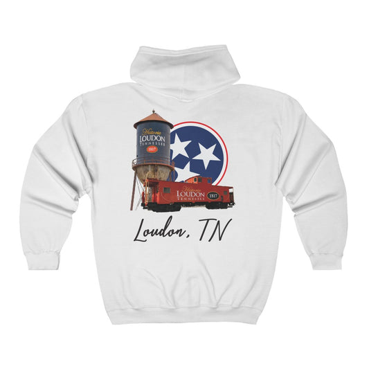 Loudon, TN - Unisex POD Full Zip Hooded Sweatshirt