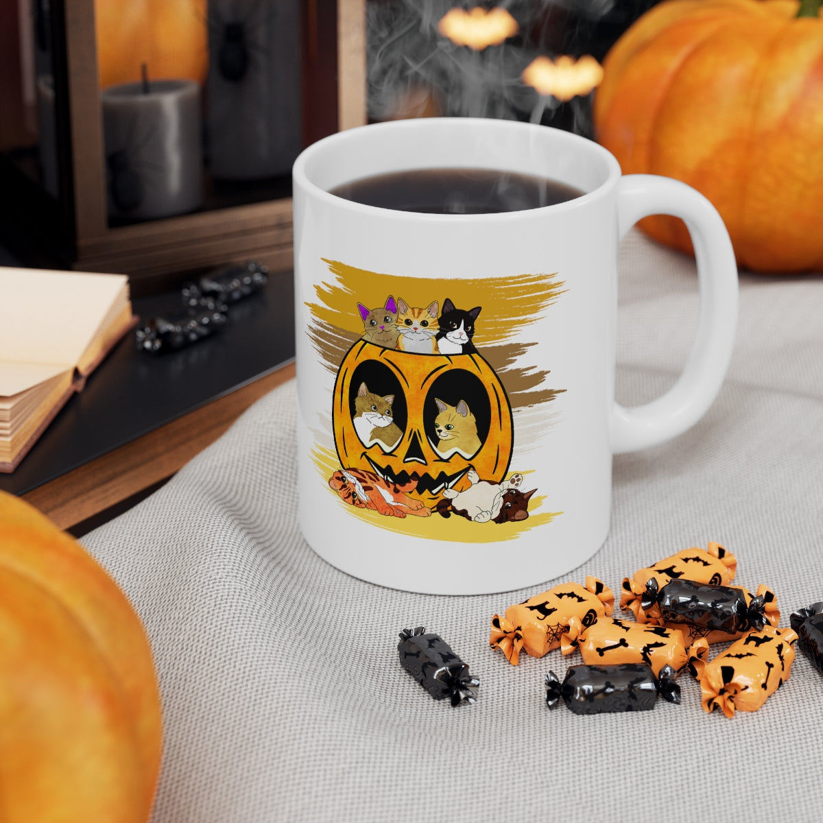 Pumpkin Kitties - POD - Ceramic Mug 11oz